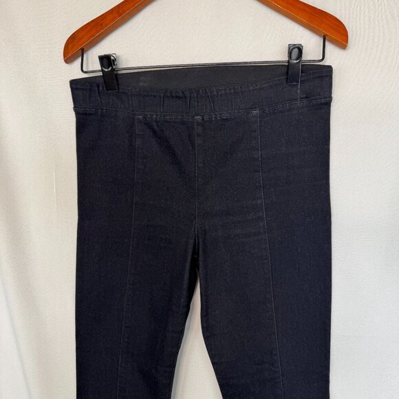 Helmut Lang Made in USA Pull On Stretch Black Denim Flare Leg Crop Pants Size 30 - Picture 4 of 13